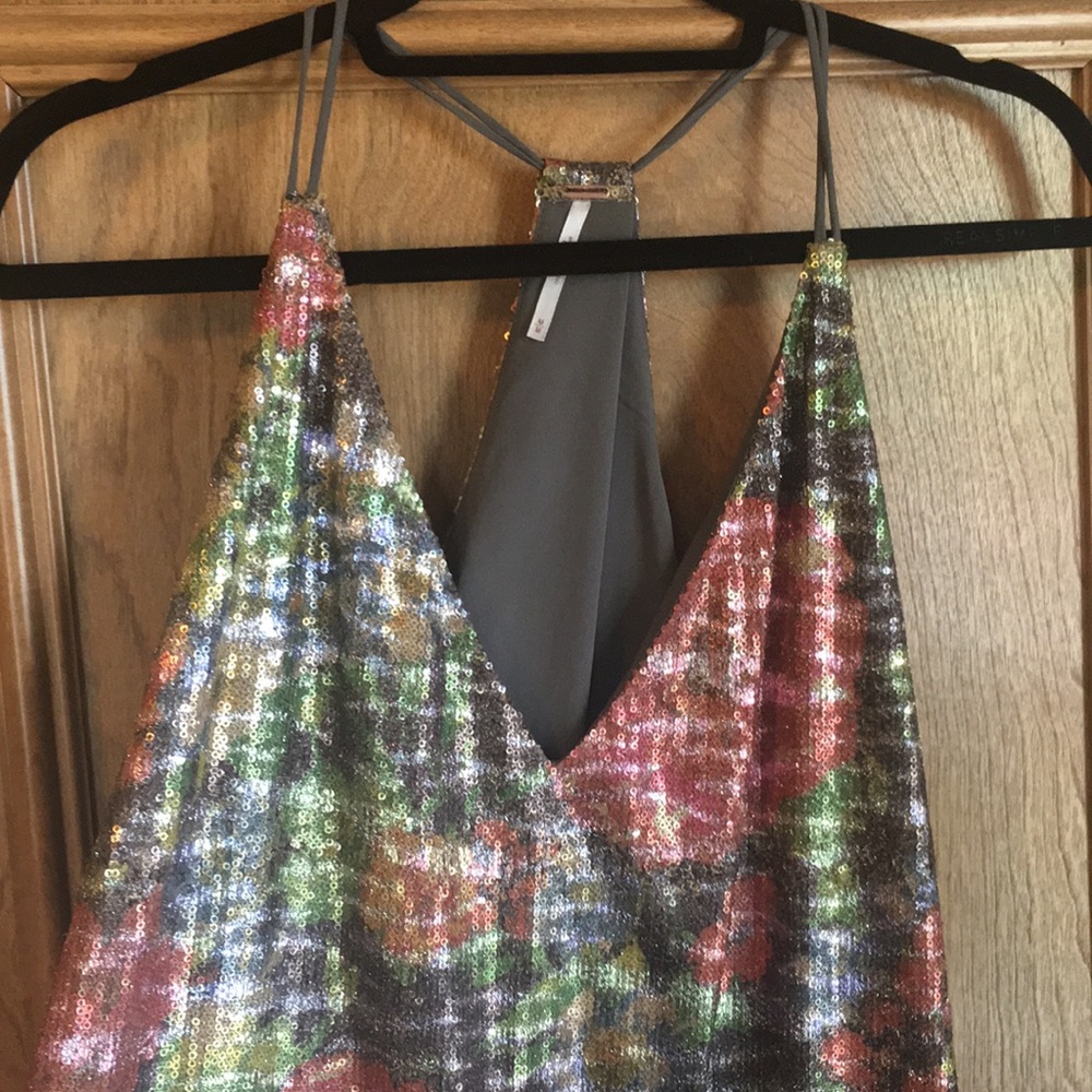 Free People Floral Sequined Dress